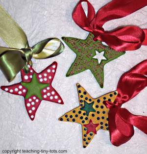 how to decorate salt dough christmas stars