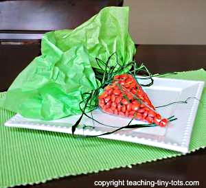 Carrot Shaped Candy filled treat bag.