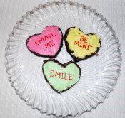 Conversation heart brownies.