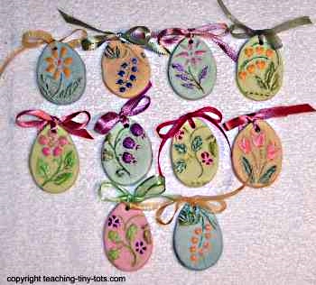 Easter Egg Salt Dough Ornaments