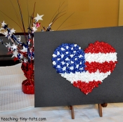 patriotic heart flag craft
