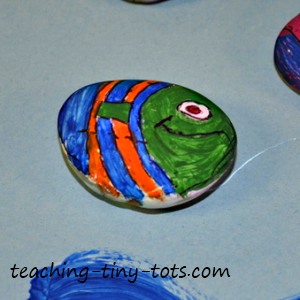 fish painted on rock