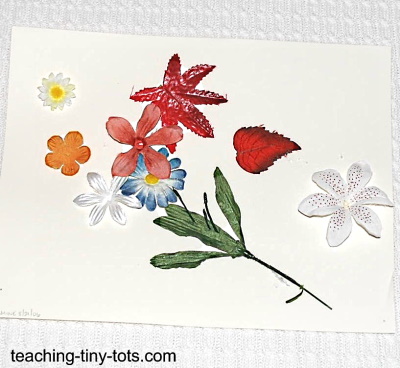 Make a flower collage with your child.