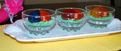 Jello Eggs with Coconut Easter Grass