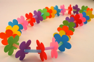 Flower and straw lei