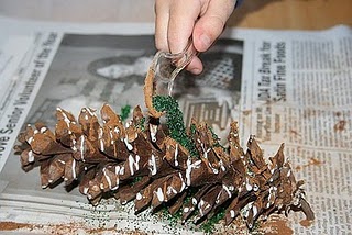 Pine Cone Potpourri Steps 1,2,3 (Glue,spices,glitter)