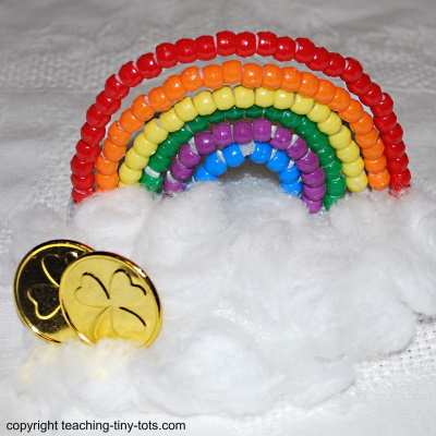 Make a rainbow with Pony beads.