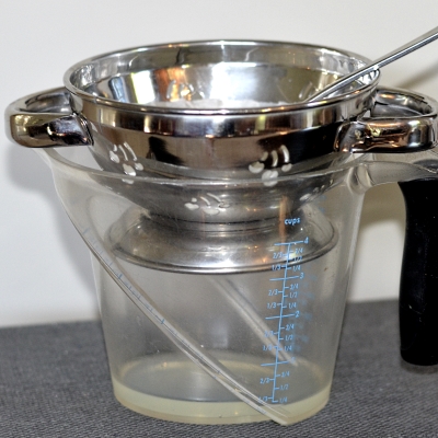 straining yogurt to make it thicker