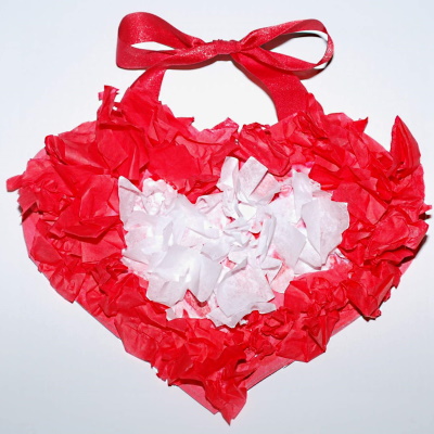 How to make a Valentine tissue heart.