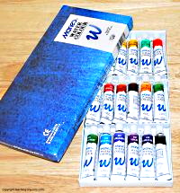 Tubes of watercolors