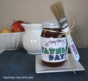Cute personalized jar of  BBQ sauce for Father's Day