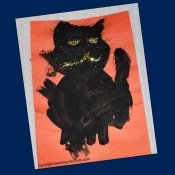 painted black cat