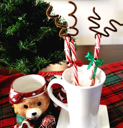 Make cute candy cane reindeer