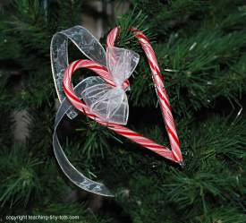 candy cane heart ornament