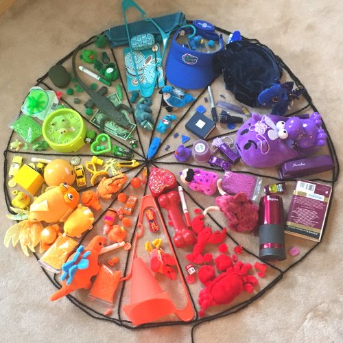 Make a color wheel using objects.