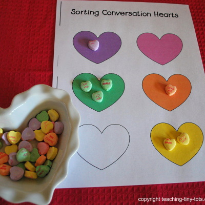 Counting and graphing conversation hearts