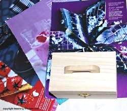 Find magazine pages you want to use to decoupage the box.