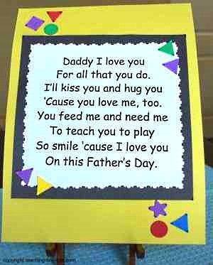 Send this touching Father's Day Poem to dad.