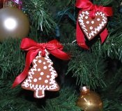 cinnamon ornaments decorated with white paint