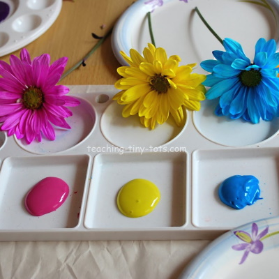 Printing Flowers with Paint