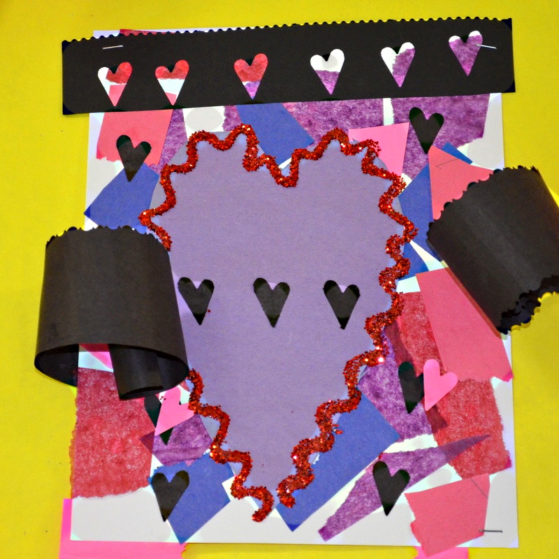 mixed media heart collages