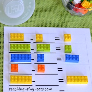 Free Printable Subtraction with Legos