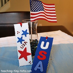 Make a Patriotic Bookmark with foam