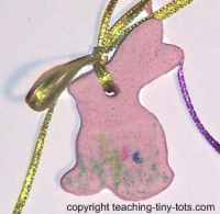 Use cookie cutters to make rabbit shaped salt dough.