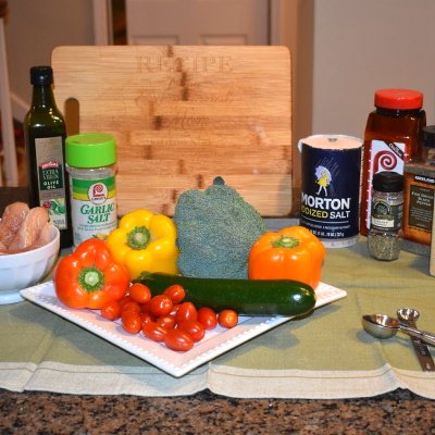 Ingredients for Roasted Veggies and Chicken.