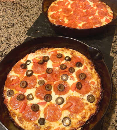 How to make deep dish skillet pizza.