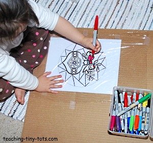 How to make a stained glass christmas picture.