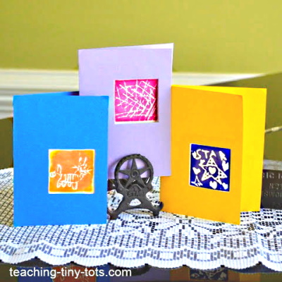 Making cards with Homemade Stamps