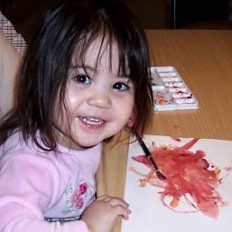 toddler painting with water colors