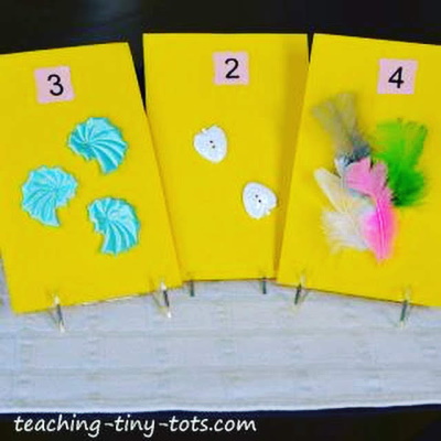 Make these cute touch and feel pages to post in a classroom as a visual aid to counting.