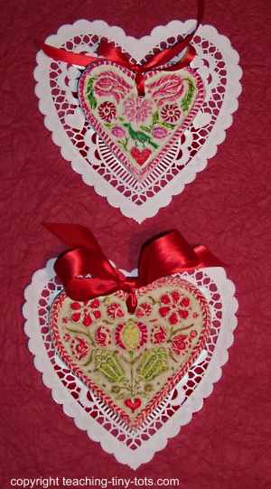 Hearts made with Salt Dough for Valentines